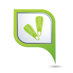 map pointer with flippers icon vector image