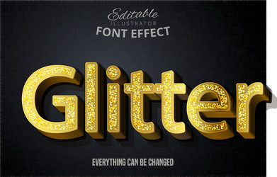 modern glitter script editable typography font vector image
