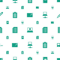 Notebook icons pattern seamless white background vector