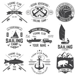 Sailing & Fishing Club Badges Vector Image