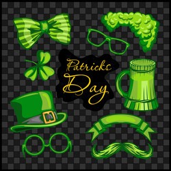 Set st patricks day - elements objects icons vector