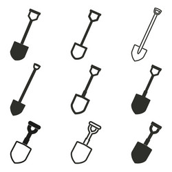 shovel icon set vector