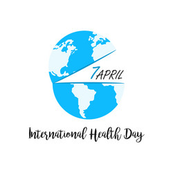 World health day card with typography vector