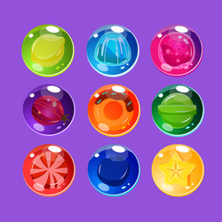 Bright colorful glossy candies with sparkles vector