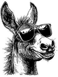 Cartoon Donkey with Sunglasses Vector Image