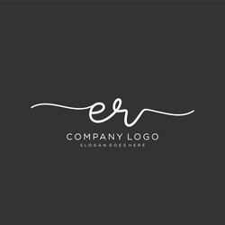 Er initial handwriting logo with circle template Vector Image