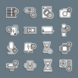 set line air conditioner setting processor wrist vector image