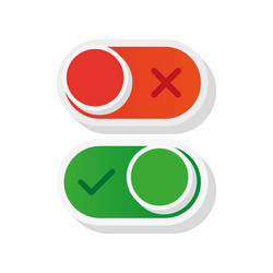 Switch button red green white mobile interface vector