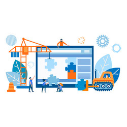 web designers and programmers are working vector image