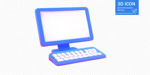 3d of a desktop computer vector image