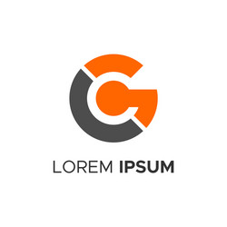 Circular C and G Logo - Monogram Style vector image