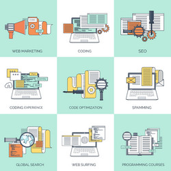 flat computing background vector image
