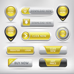 Glossy Web Buttons - Set of Elements vector image