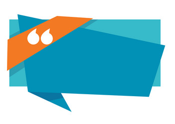 quotation marks in empty banner blank dialog box vector image