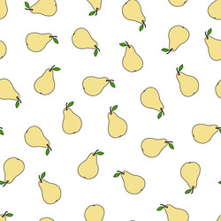 seamless pattern with pears on a white background vector image