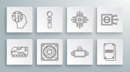 set line ram random access memory gamepad vector image