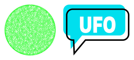 shifted ufo conversation cloud and linear circle vector image