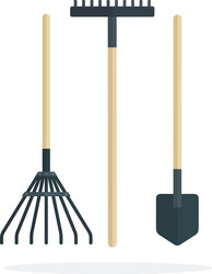 Agricultural implements flat isolated vector