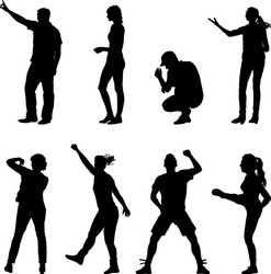 black set silhouettes of beautiful man and woman Vector Image