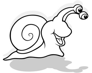 drawing of a laughing snail from profile vector