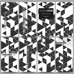 flyers set triangular pattern abstract vector image