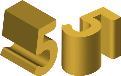 isometric number 5 template for creating logos vector image