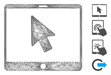 Net tablet arrow pointer mesh vector