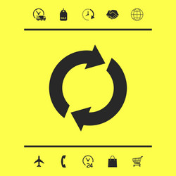 reset button reload arrows graphic elements vector image