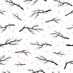 Seamless pattern with sakura branches vector