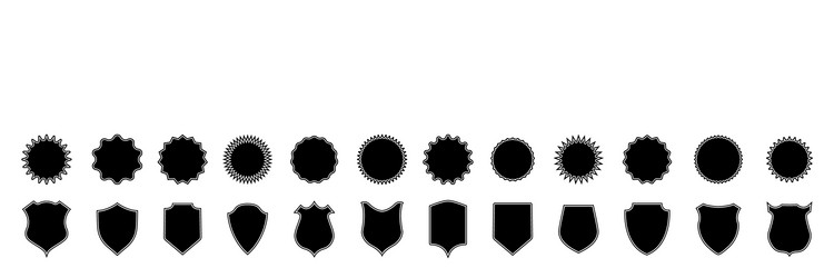 Shapes frames and shields blank element vector