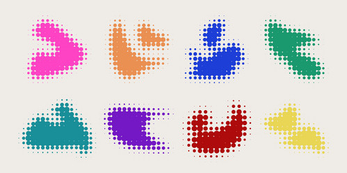 vibrant halftone blob shapes vector image