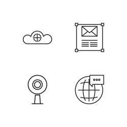 web simple outlined icons set vector image