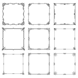 Decorative frames and borders rectangle set 7 Vector Image