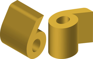isometric number 6 template for creating logos vector image