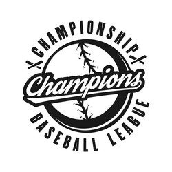 Retro Baseball Champions Emblem Vector Image