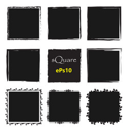 set of empty scribble square frame design vector