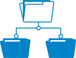 silhouette folder file data center server vector image