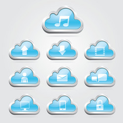 cloud icon button set for website and app vector image