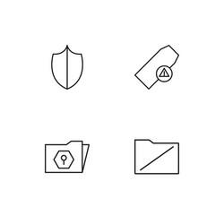 cyber security linear icons set simple outline vector image