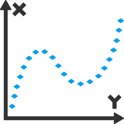 dotted function graph toolbar icon vector image