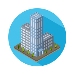 flat isometric city real estate icon vector