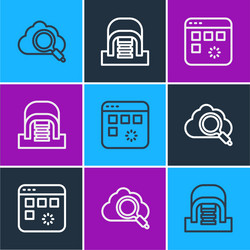 set line search cloud computing loading data vector image