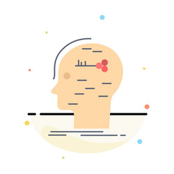 Brain hack hacking key mind flat color icon vector