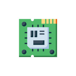 cpu icon computer component flat style vector image