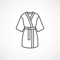 kimono silk robe line icon vector