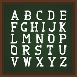 retro font on chalkboard grunge latin letters vector