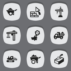 Set of 9 editable structure icons includes vector