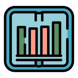 tablet showing a statistical bar chart icon vector image