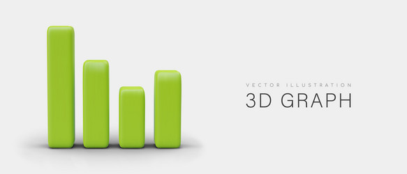 3d realistic green graph with shadow poser vector image