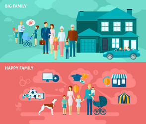 family banner set vector